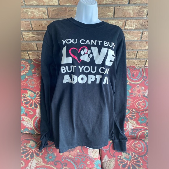Pet Adoption Long Sleeve Tee sz L NEW - Picture 1 of 2
